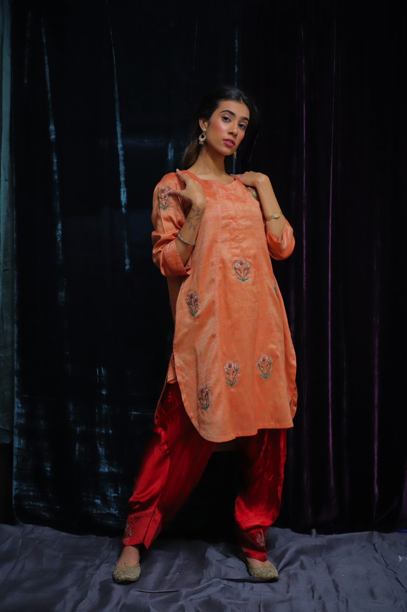 Nagma Kurta Set (ORANGE)