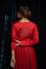 Nazma Anarkali Set (RED)