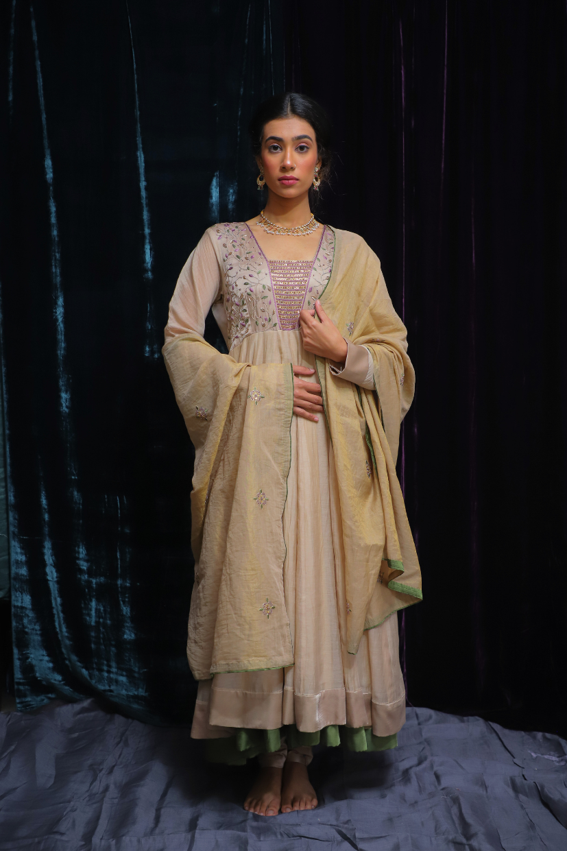 Nazma Anarkali Set (FAWN)